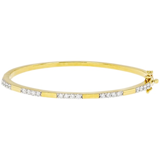 Lab-Grown Diamond Stackable Bangle Bracelet In 14K Gold Over Sterling
Silver 1.00ctw