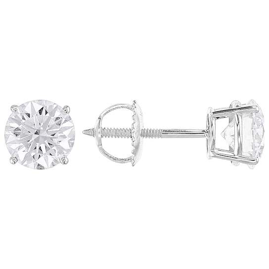 Lab-Grown Diamond Stud Earrings In 10K White Gold 2.00ctw