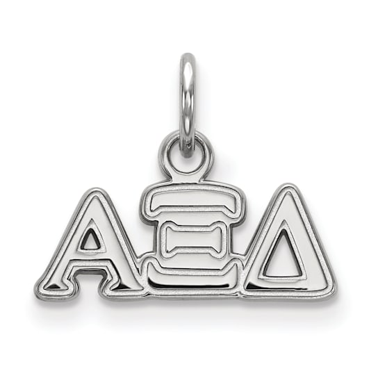 Rhodium Over Sterling Silver LogoArt Alpha Xi Delta Extra Small Pendant