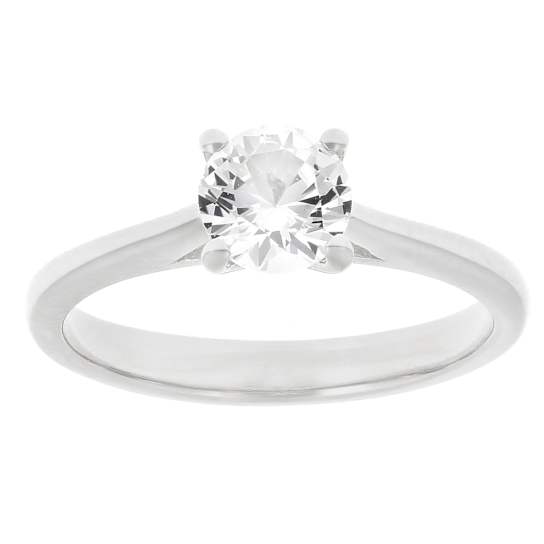 Lab-Created White Sapphire Solitaire Ring In Sterling Silver 1.01ct