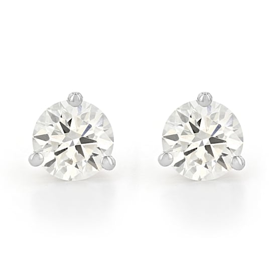 Certified White Lab-Grown Diamond H-I SI 14k White Gold Martini Stud
Earrings 2.00ctw