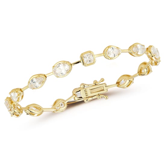 Rachel Zoe Mixed Shape Prong Set CZ Tennis Bracelet in 14K Gold Over
Sterling Silver