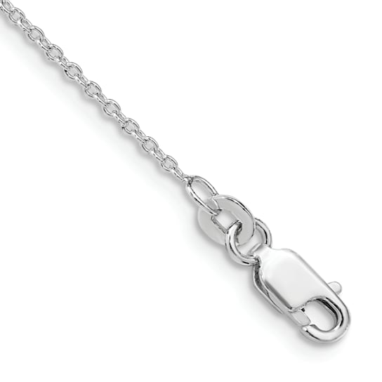 Rhodium Over Sterling Silver 1.25mm Cable Chain Bracelet