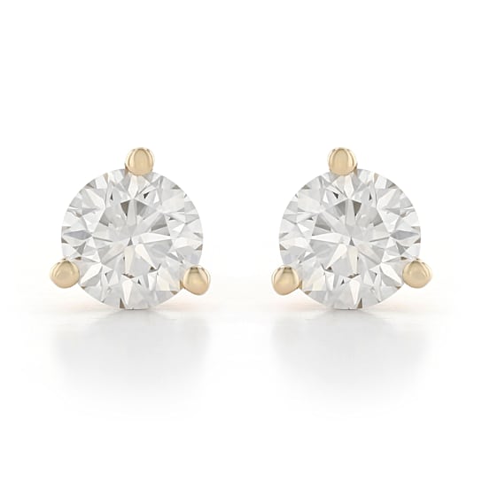 Certified White Lab-Grown Diamond H-I SI 14k Yellow Gold Martini Stud
Earrings 1.00ctw