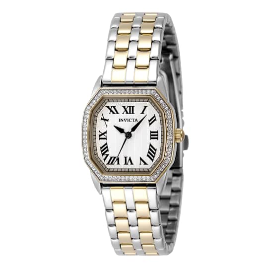 Invicta Wildflower 27mm White Dial Two-Tone Stainless Steel Watch
