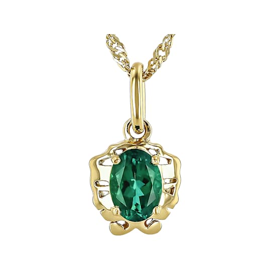 Lab Created Emerald Gemini Birthstone Pendant