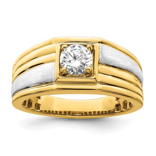14K Two-tone Yellow and White Gold Lab Grown Diamond SI1/SI2, G H I,
Men's Ring