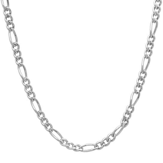 Robert Alton Men's Figaro Chain Necklace 3.5mm In Stainless Steel 24 Inch