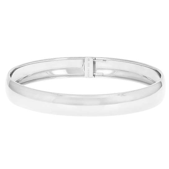 Polished 10mm Hinge Bangle Bracelet In Sterling Silver