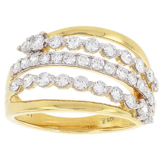 Lab-Grown Diamond Ring In 14K Gold Over Sterling Silver 1.00ctw