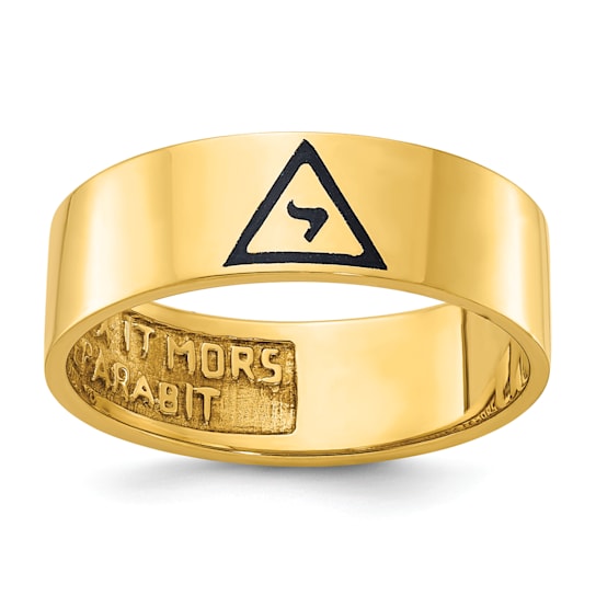 10K Yellow Gold Men's Enameled 14th Degree Grand Elect Masonic Ring