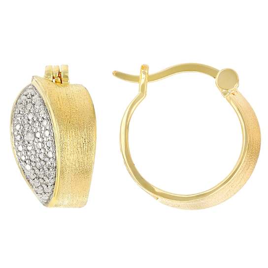 Diamond Huggie Earrings With Matte Finish