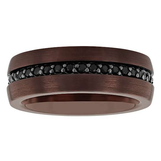 Robert Alton Men's Black Sapphire 8mm Band Ring In Tungsten