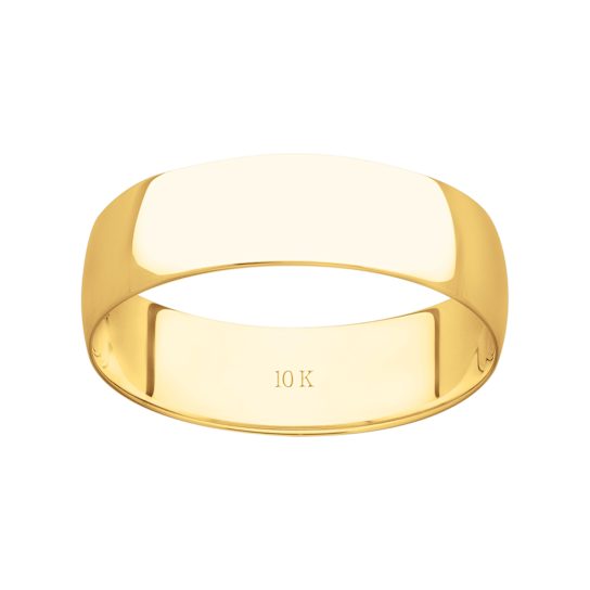 6mm Lightweight Men's Wedding Band in 10k Yellow Gold