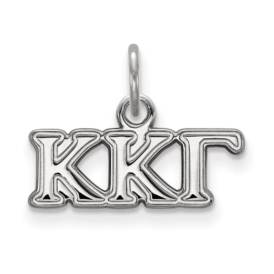 Rhodium Over Sterling Silver LogoArt Kappa Kappa Gamma Extra Small Pendant