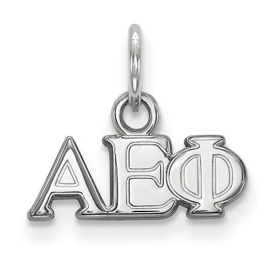 Rhodium Over Sterling Silver LogoArt Alpha Epsilon Phi Extra Small Pendant