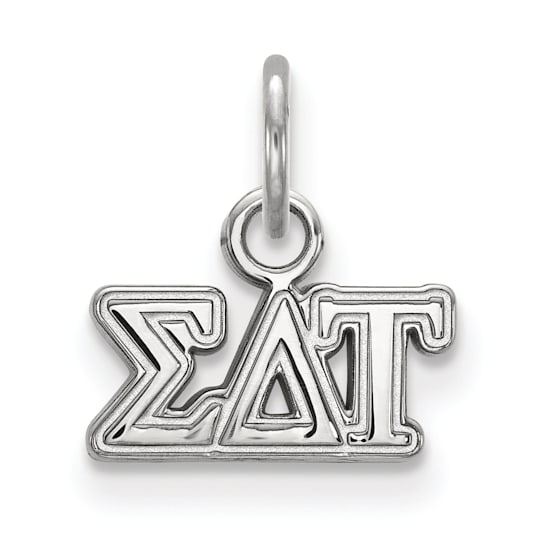 Rhodium Over Sterling Silver LogoArt Sigma Delta Tau Extra Small Pendant