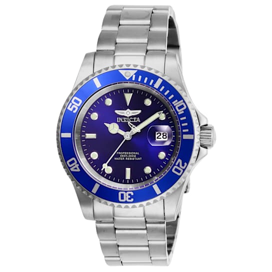 Invicta Pro Diver 40mm Blue Dial and Bezel Stainless Steel Quartz Watch