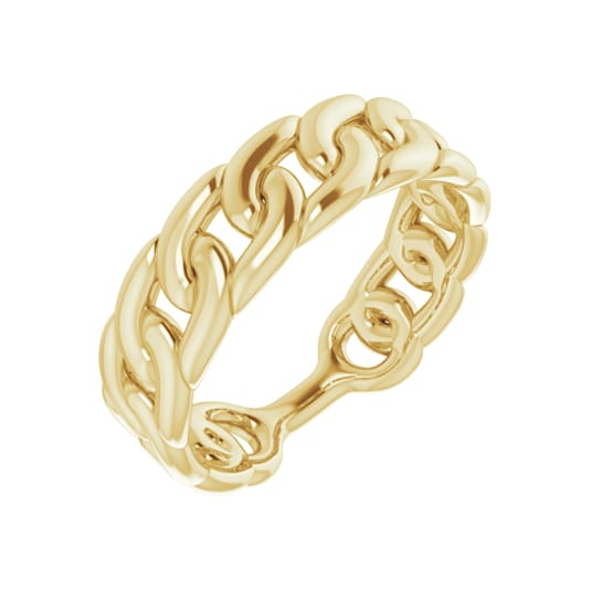 14K Yellow Gold Chain Link Ring