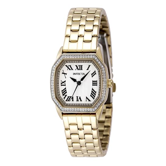 Invicta Wildflower 27mm White Dial Gold-Tone Stainless Steel Watch