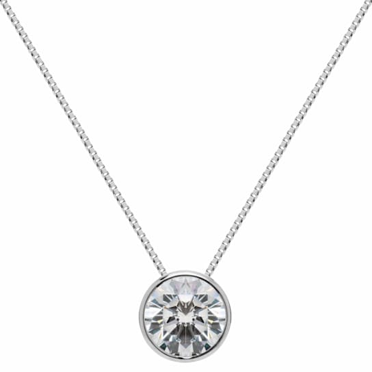 White Cubic Zirconia 14k White Gold Pendant With Chain 1.50ctw