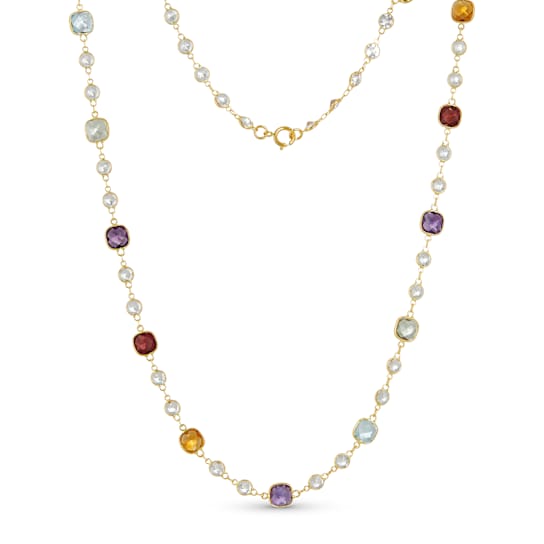 Multi-Gem 14k Yellow Gold 18" Necklace 22.74ctw