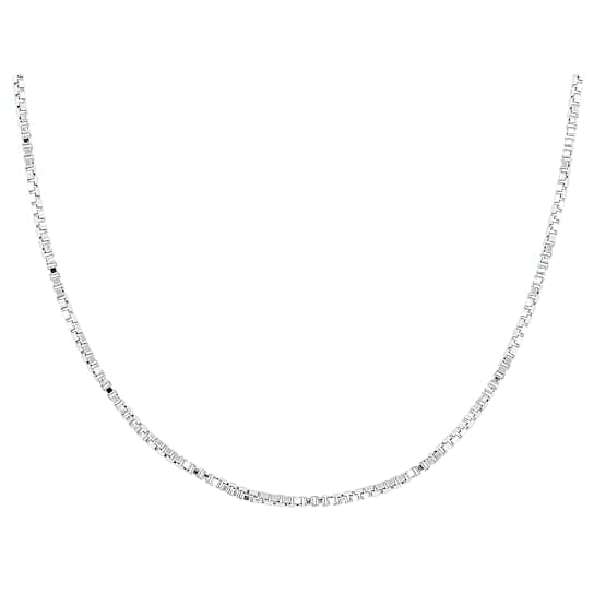 Delicate Box Chain Necklace In Sterling Silver