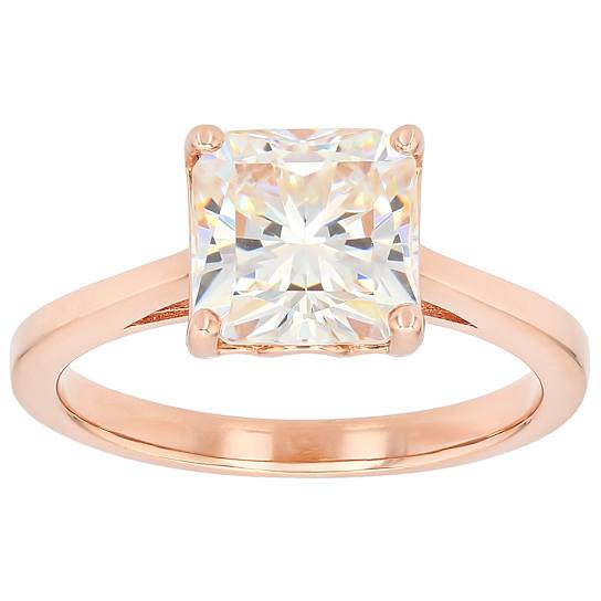 Diamond Simulant Ring In 18K Rose Gold Over Sterling Silver 3.13ct