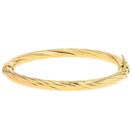 Twisted Bangle In 18K Gold Over Bronze