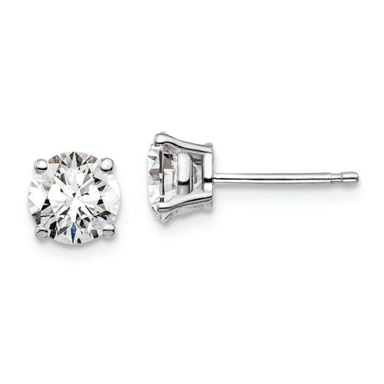 Rhodium Over 14K Gold Lab Grown Diamond 1 1/2ct. VS/SI GH+, 4-Prong Earrings