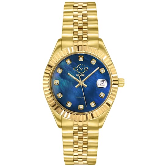 GV2 Naples Blue Dial Silver Bezel Stainless Steel Watch