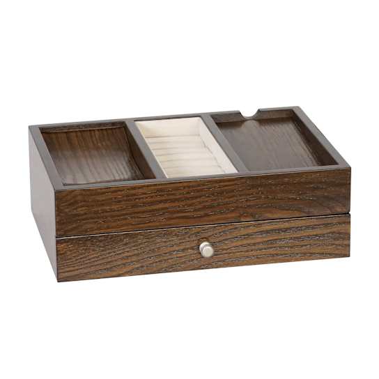 Mele and Co Rex Men’s Dresser Valet Wooden Jewelry Box