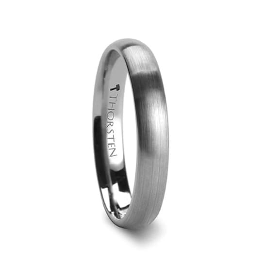 PERSEUS Domed with Brushed Finish Tungsten Band 4mm