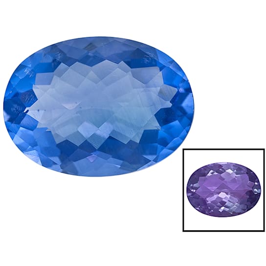 Blue Fluorite Color Shift 20x15mm Oval 20.00ct