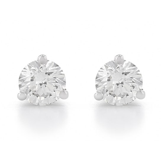 Certified White Lab-Grown Diamond H-I SI 14K White Gold Martini
Solitaire Stud Earrings 1.00ctw