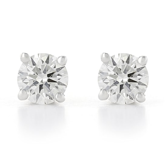 White Lab-Grown Diamond 14kt White Gold Stud Earrings 0.25ctw