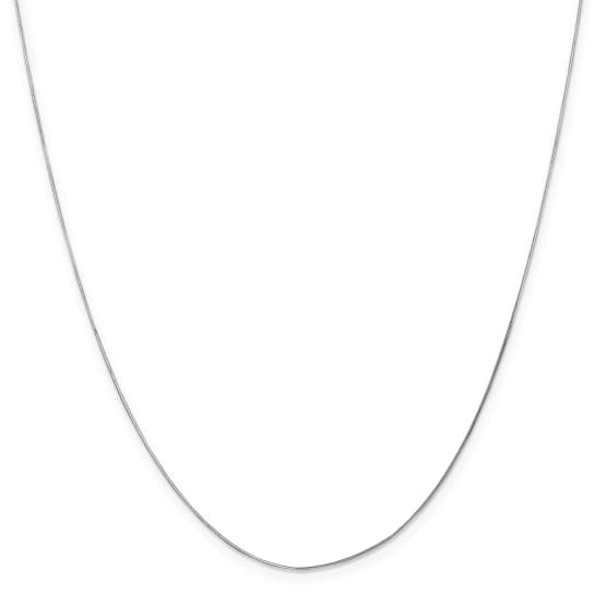 14K White Gold 0.5mm Octagonal Snake Chain Necklace
