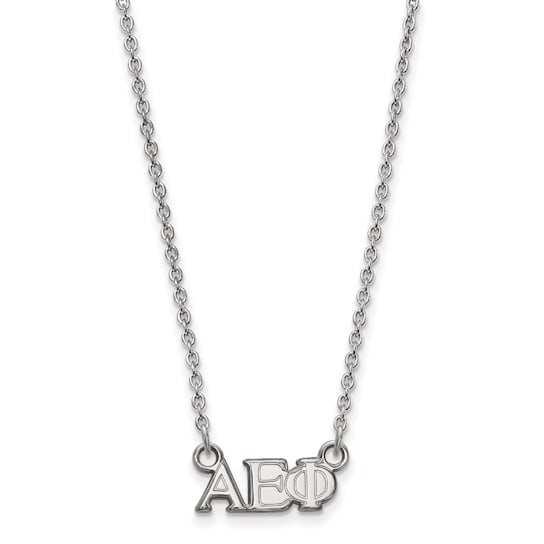 Rhodium Over Sterling Silver LogoArt Alpha Epsilon Phi Extra Small
Pendant Necklace