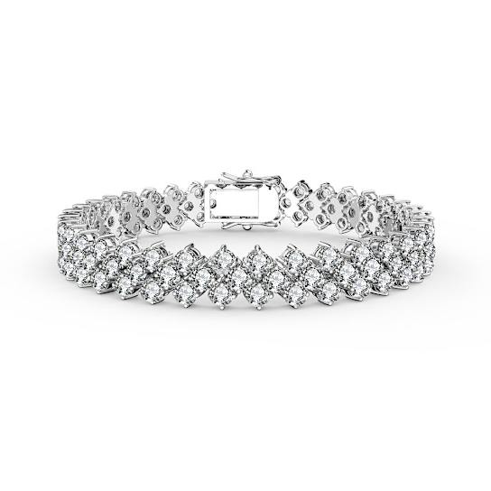 CZ Three-Row Bracelet In Sterling Silver