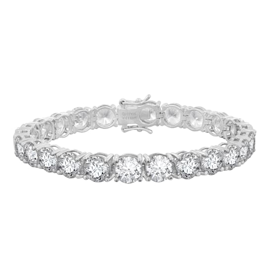 White Cubic Zirconia Platinum Over Sterling Silver Bracelet 36.00ctw