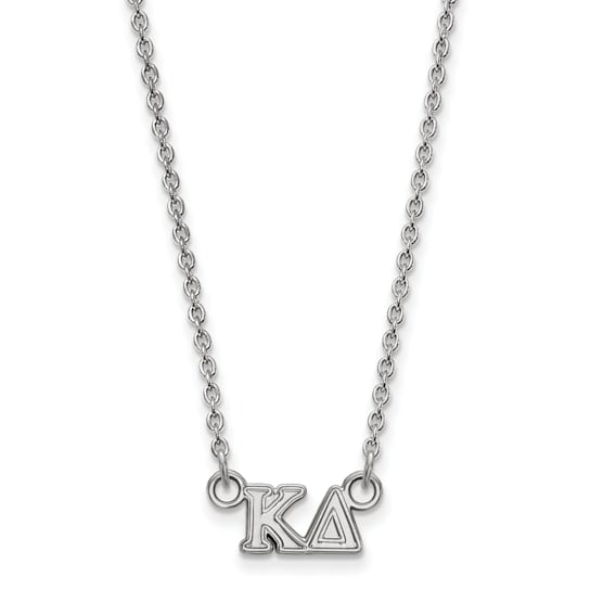 Rhodium Over Sterling Silver LogoArt Kappa Delta Extra Small Pendant Necklace