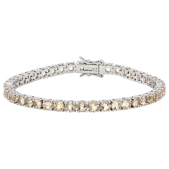 Round Citrine Tennis Bracelet In Sterling Silver 7.74ctw