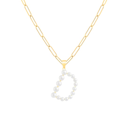 Letter D Initial Cultured Pearl Pendant Necklace In 18K Gold Over
Sterling Silver