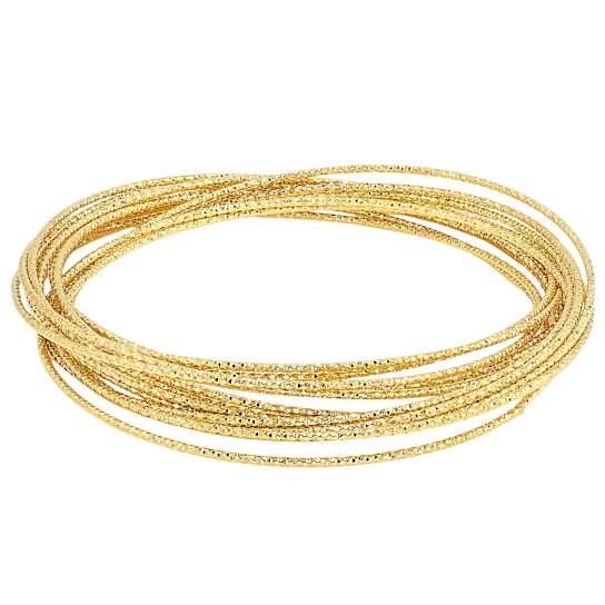 Diamond-Cut Multi-Row Bangle In 18K Gold Over Bronze
