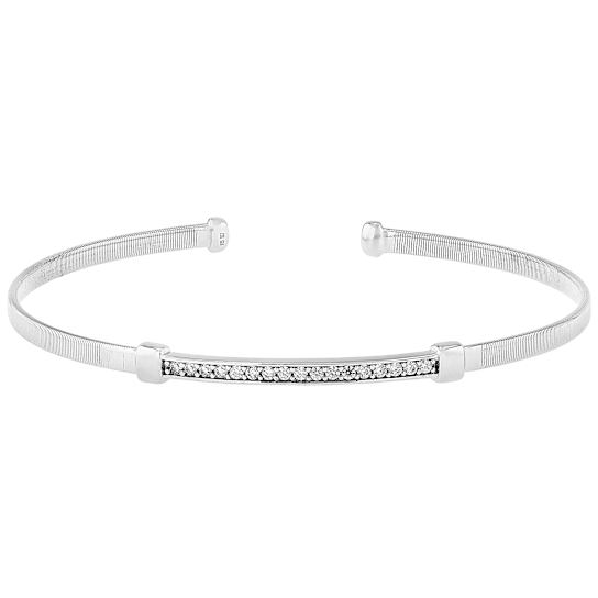Bangle Bracelet With CZ In Sterling Silver