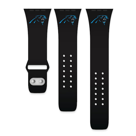 Gametime Carolina Panthers Black Silicone Band fits Apple Watch (38/40mm
M/L). Watch not included.