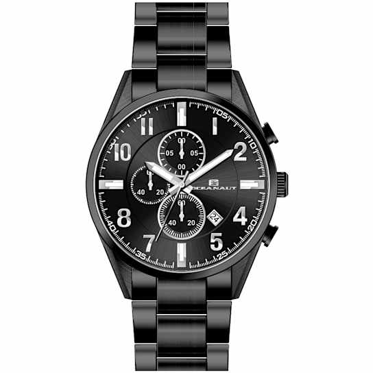 Oceanaut Escapade Men's 46mm Black Dial, Black Stainless Steel Watch