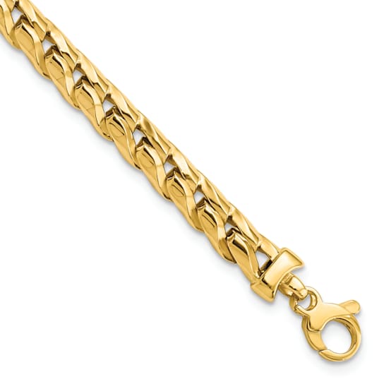 14K Yellow Gold Polished Fancy Link Men's Bracelet
