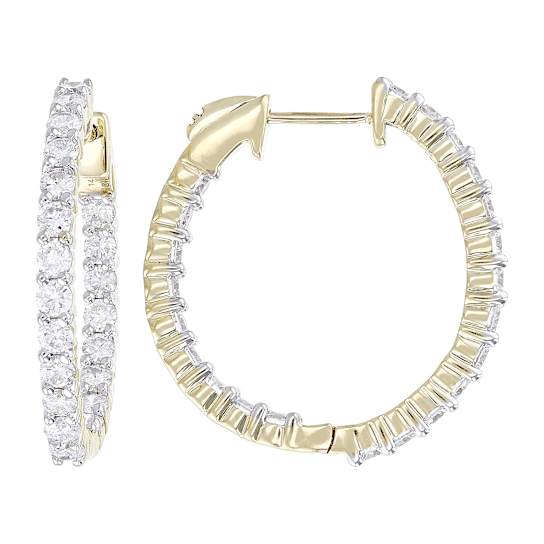 Lab-Grown Diamond Inside-Out Hoop Earrings In 14K Gold 2.00ctw