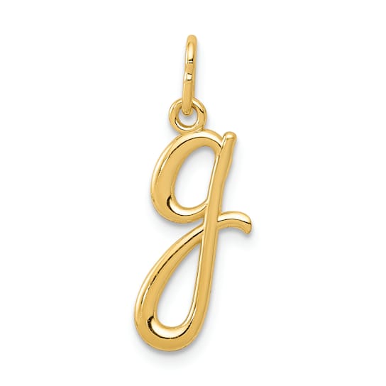 10K Yellow Gold Polished Letter g Initial Charm